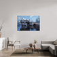 150 x 100 cm, Photo Print Under Acrylic Glass Vieux Pont de Vernon sous la neige