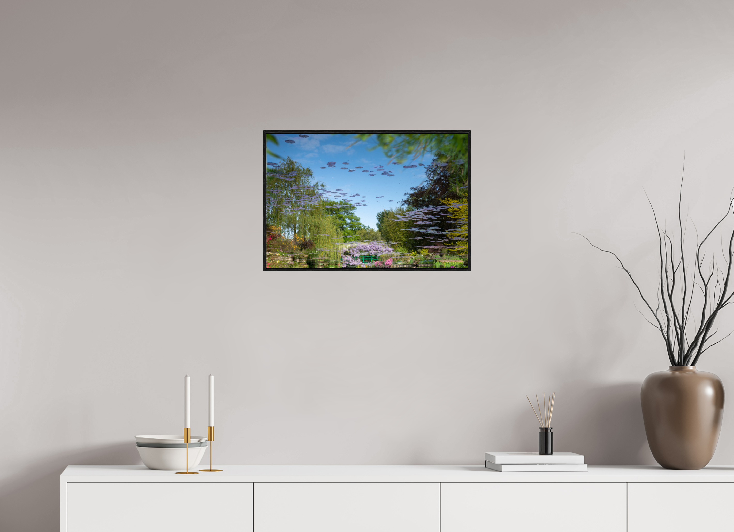 60 x 40 cm, Alu et cadre américain Une pensée de Claude Monet