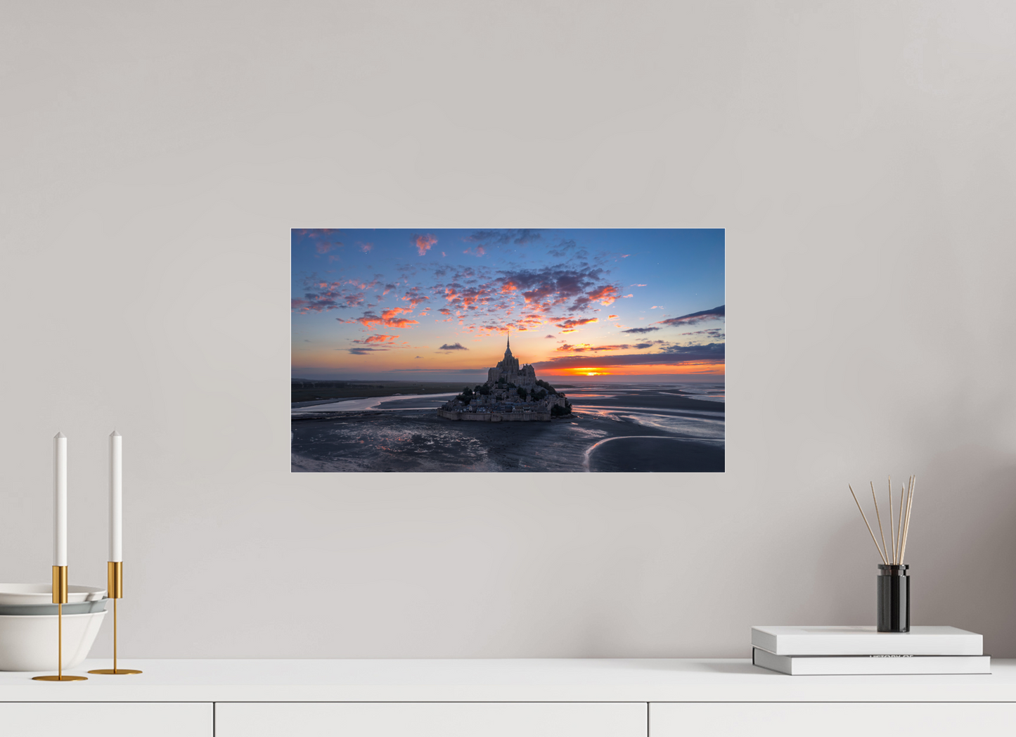 48 x 27 cm, Photo Print Under Acrylic Glass mont st Michel