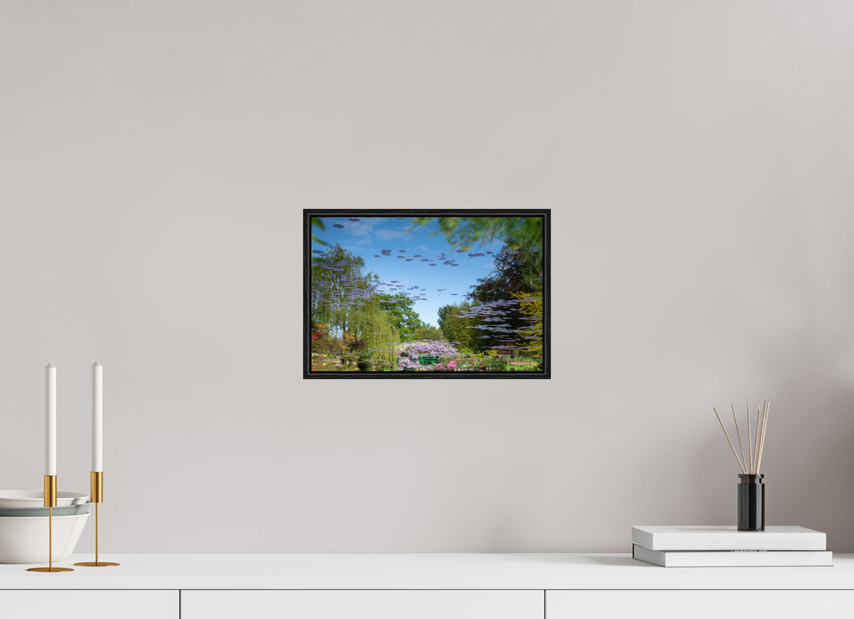 30 x 20 cm, Alu et cadre américain Une pensée de Claude Monet