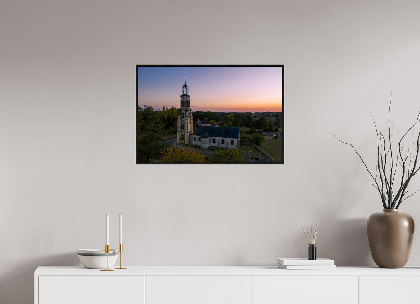 75 x 50 cm, Alu et cadre américain EGLISE NOTRE-DAME DE LA SALETTE