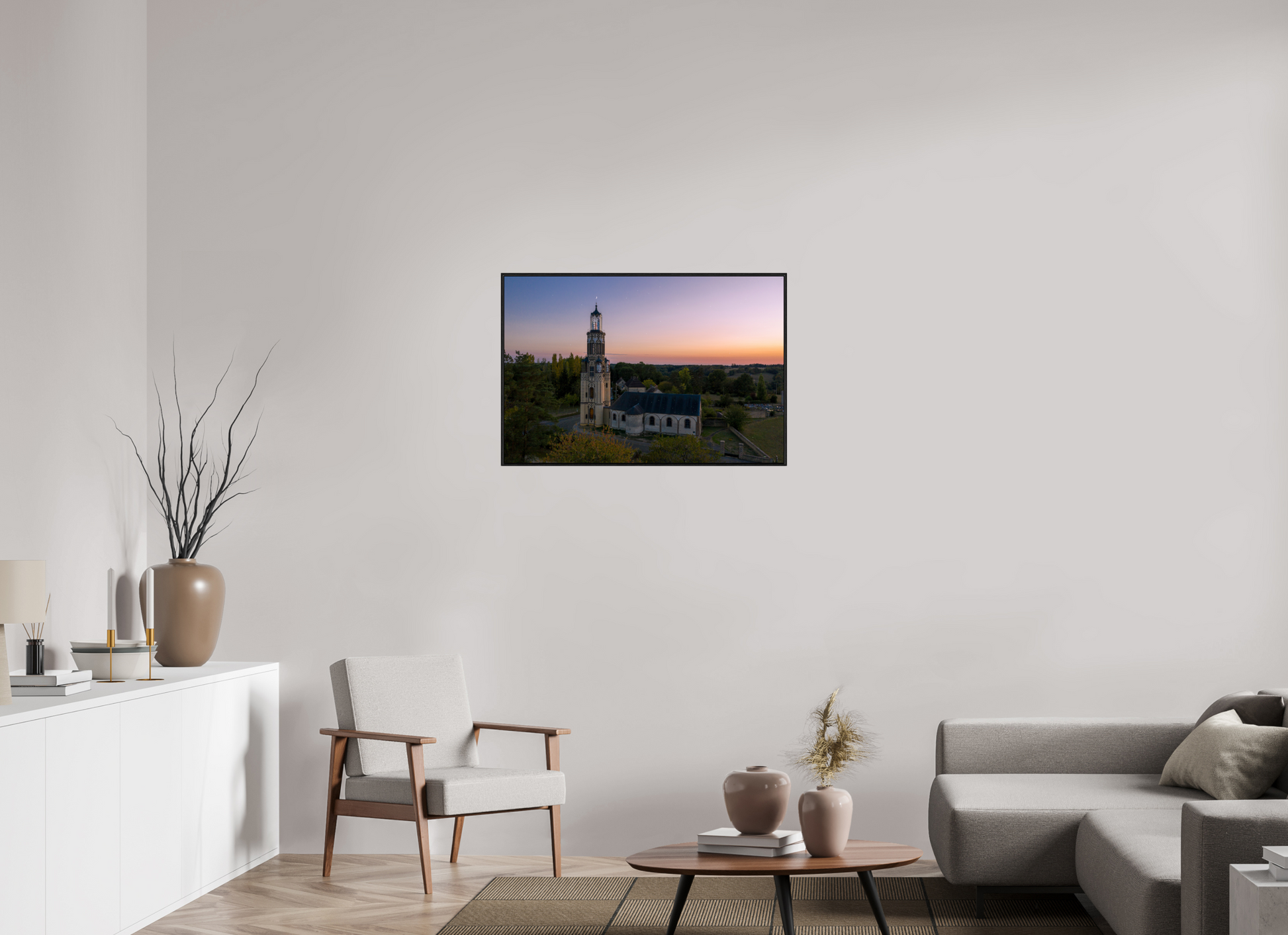 90 x 60 cm, Plexi et cadre américain EGLISE NOTRE-DAME DE LA SALETTE