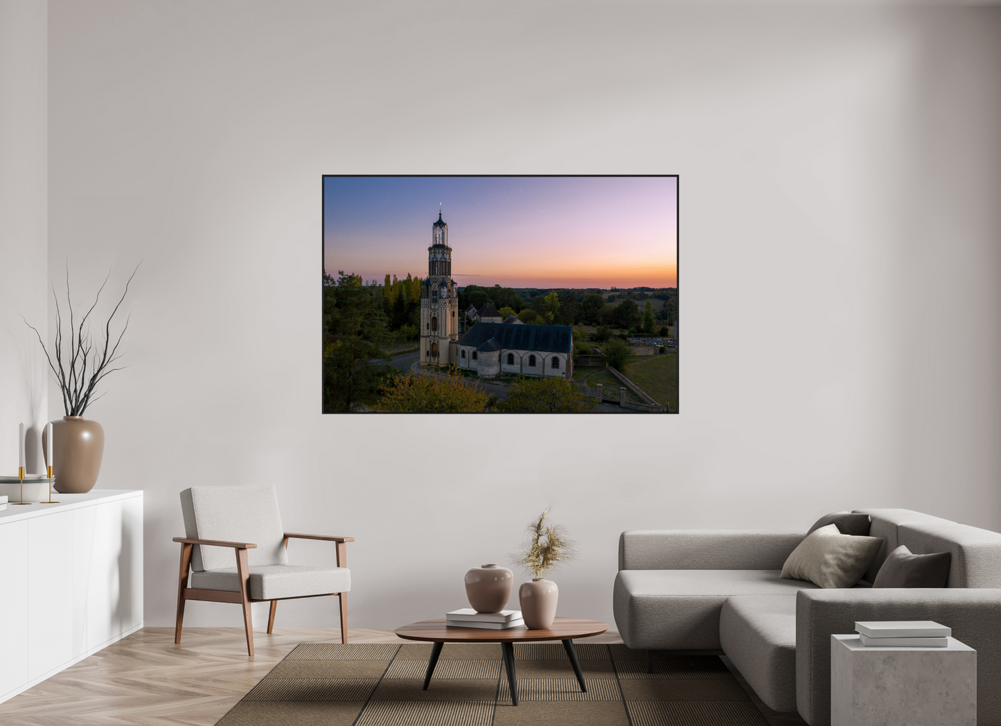 180 x 120 cm, Alu et cadre américain EGLISE NOTRE-DAME DE LA SALETTE