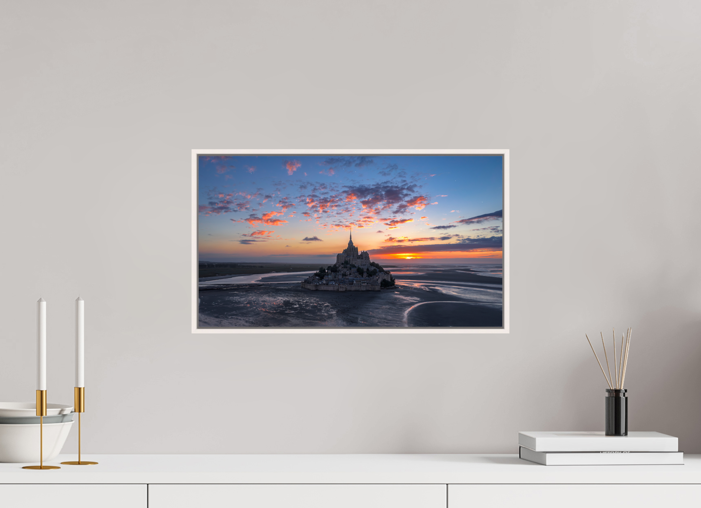 48 x 27 cm, sous plexi mont st Michel
