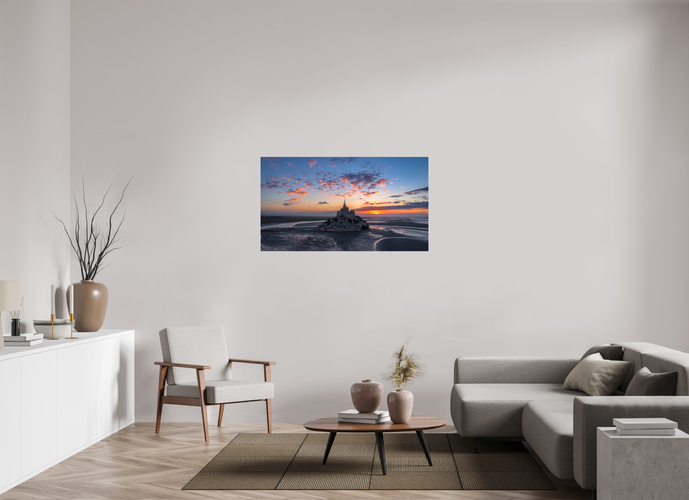 128 x 72 cm, Photo Print Under Acrylic Glass mont st Michel