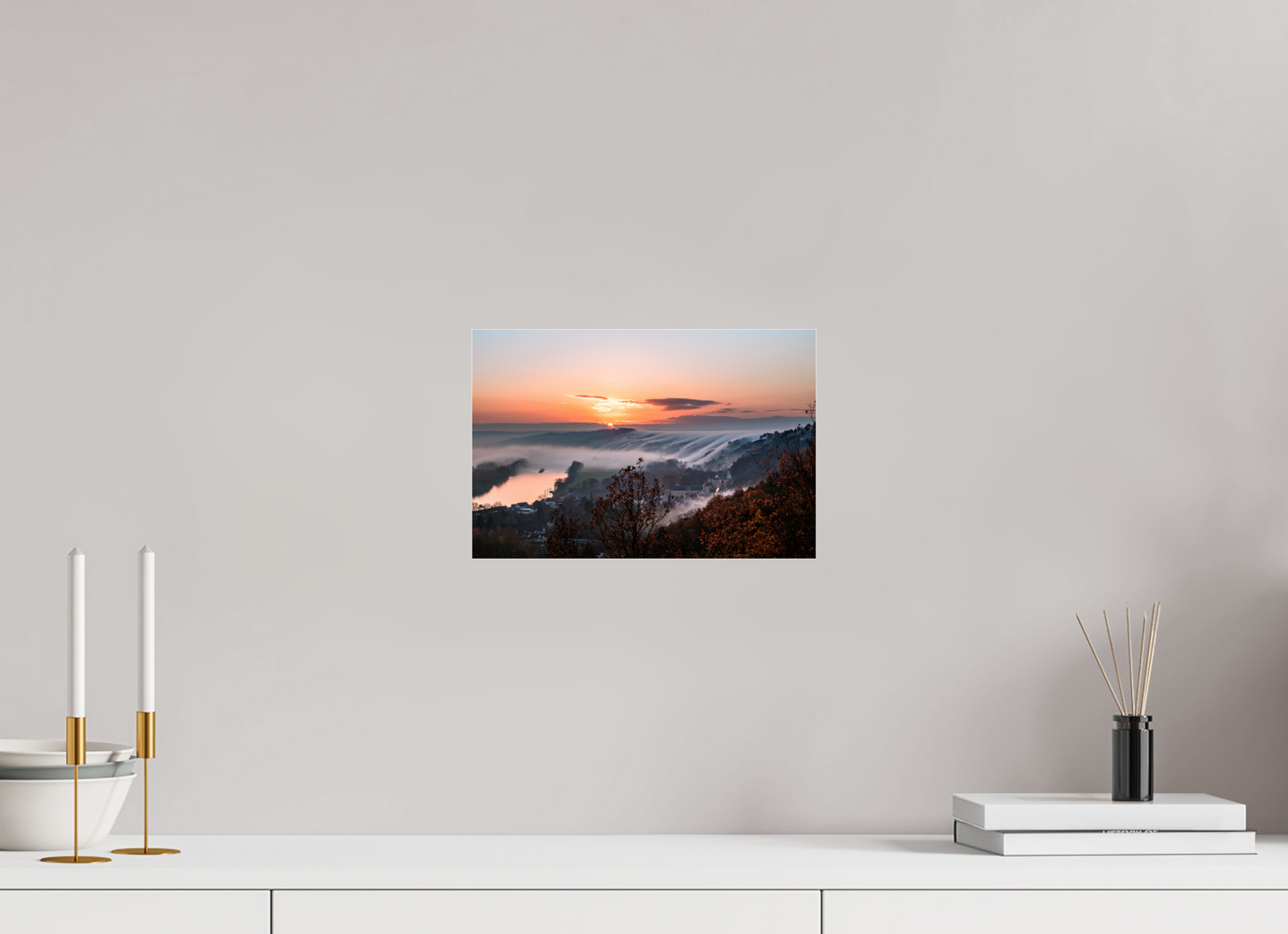 30 x 20 cm, Photo Print Under Acrylic Glass Cascade de brume à la Roche Guyon