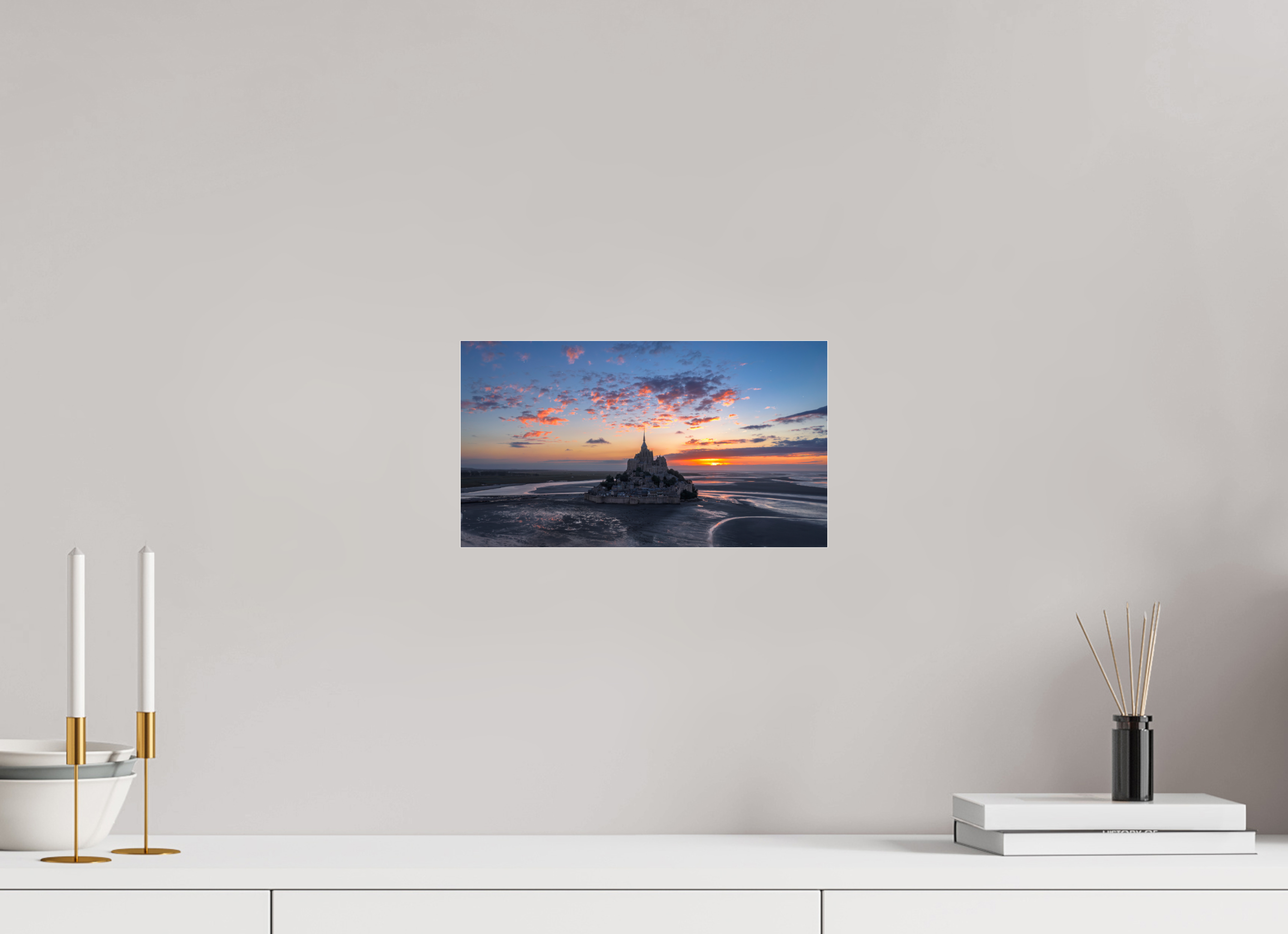 32 x 18 cm, Photo Print Under Acrylic Glass mont st Michel
