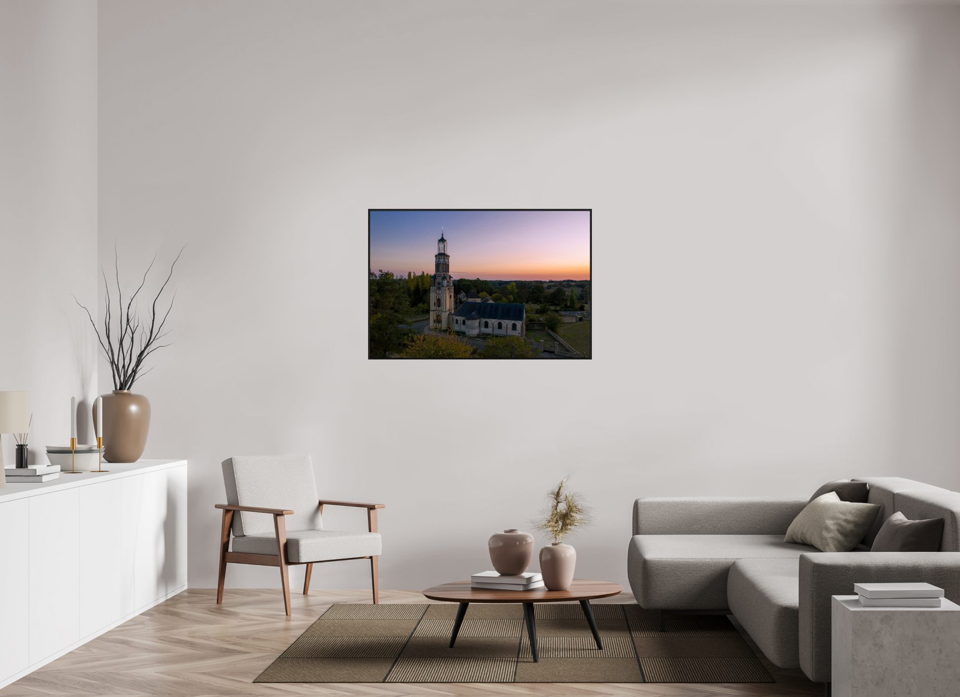 120 x 80 cm, Alu et cadre américain EGLISE NOTRE-DAME DE LA SALETTE
