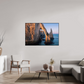 150 x 100 cm, Plexi et cadre américain Lumière dorée sur l’arche d’Étretat