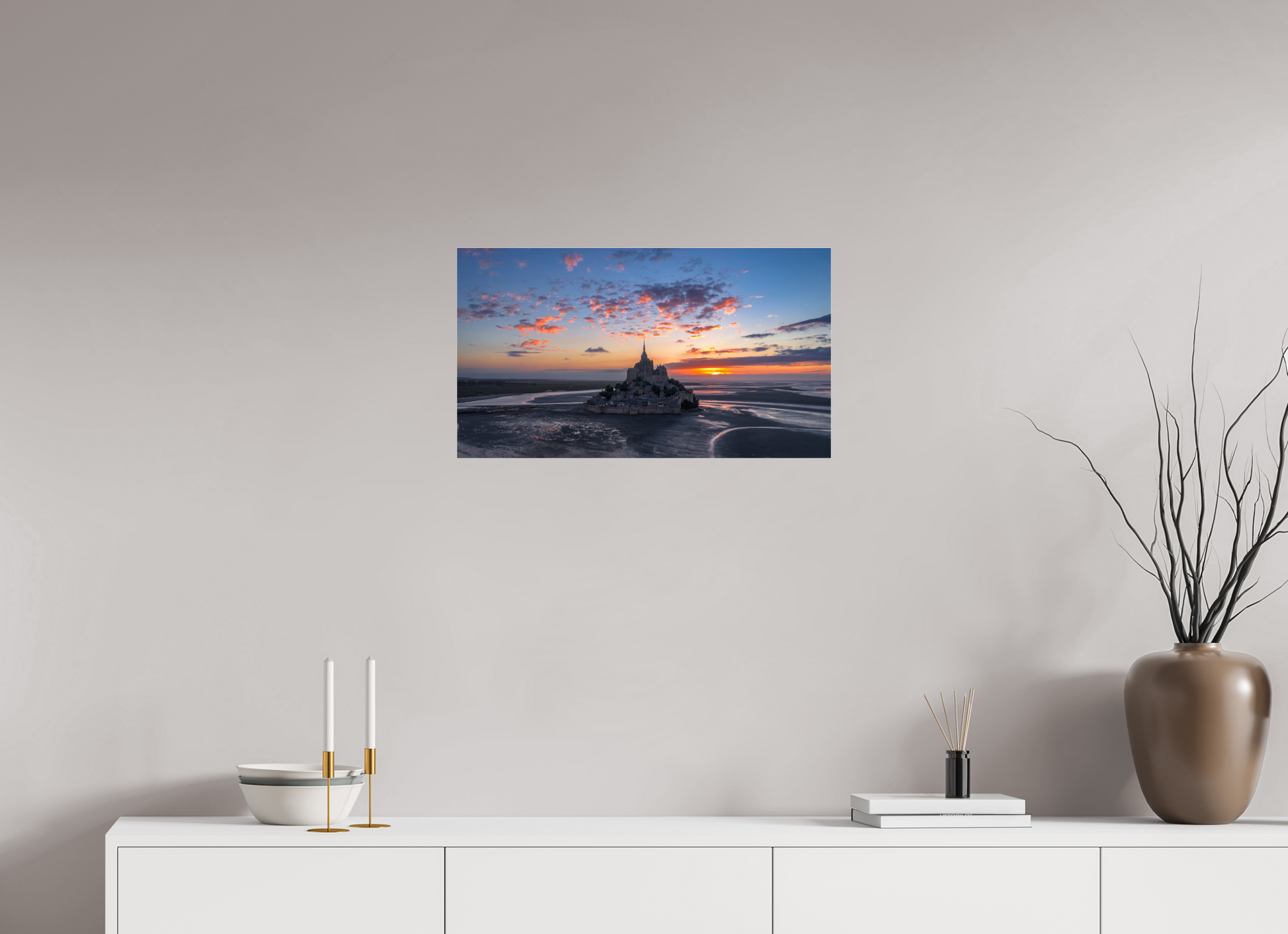 64 x 36 cm, Photo Print Under Acrylic Glass mont st Michel
