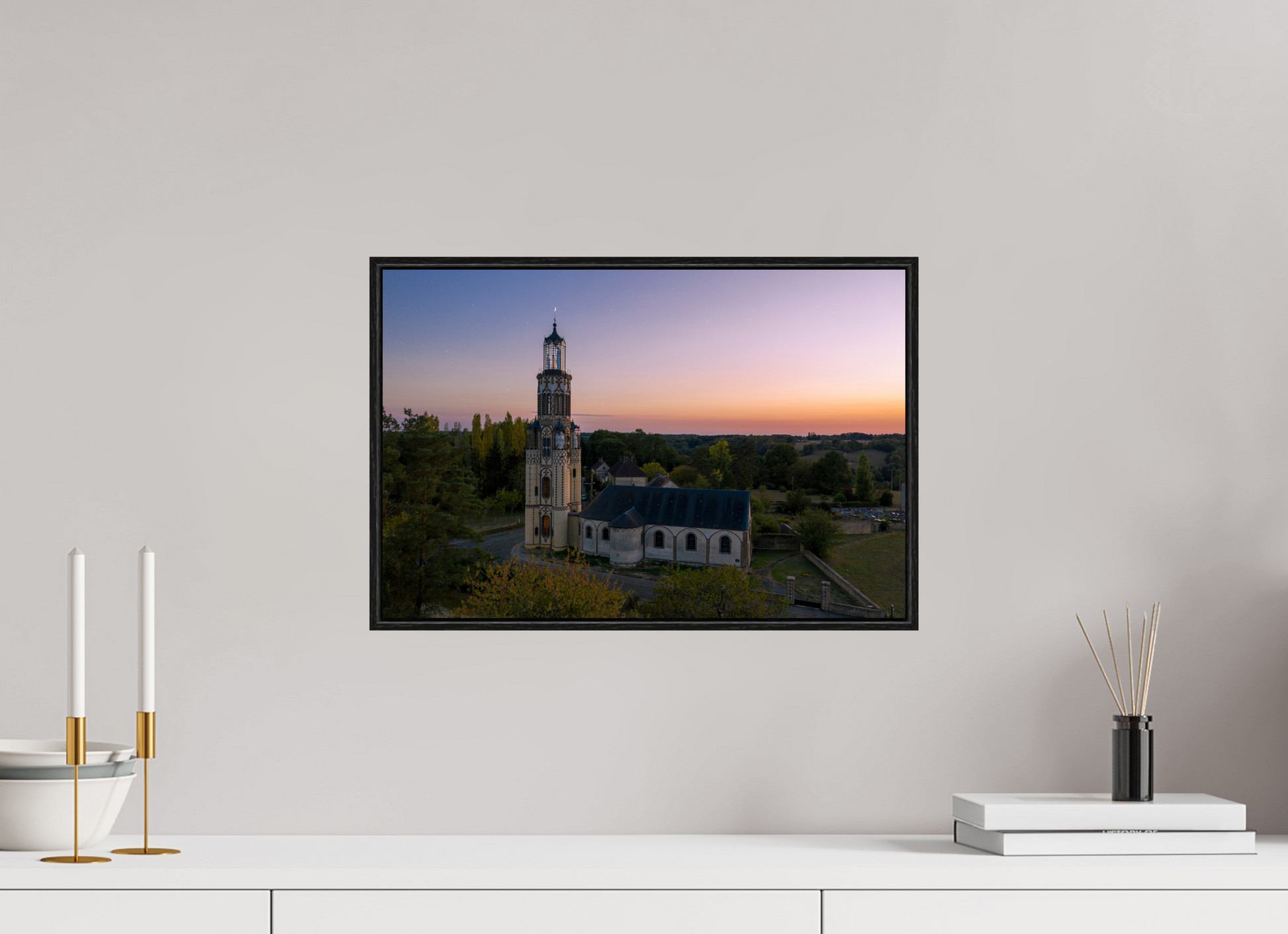 45 x 30 cm, Alu et cadre américain EGLISE NOTRE-DAME DE LA SALETTE