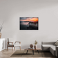 120 x 80 cm, Plexi et cadre américain Aube sur les Falaises d'Aval d'Etretat