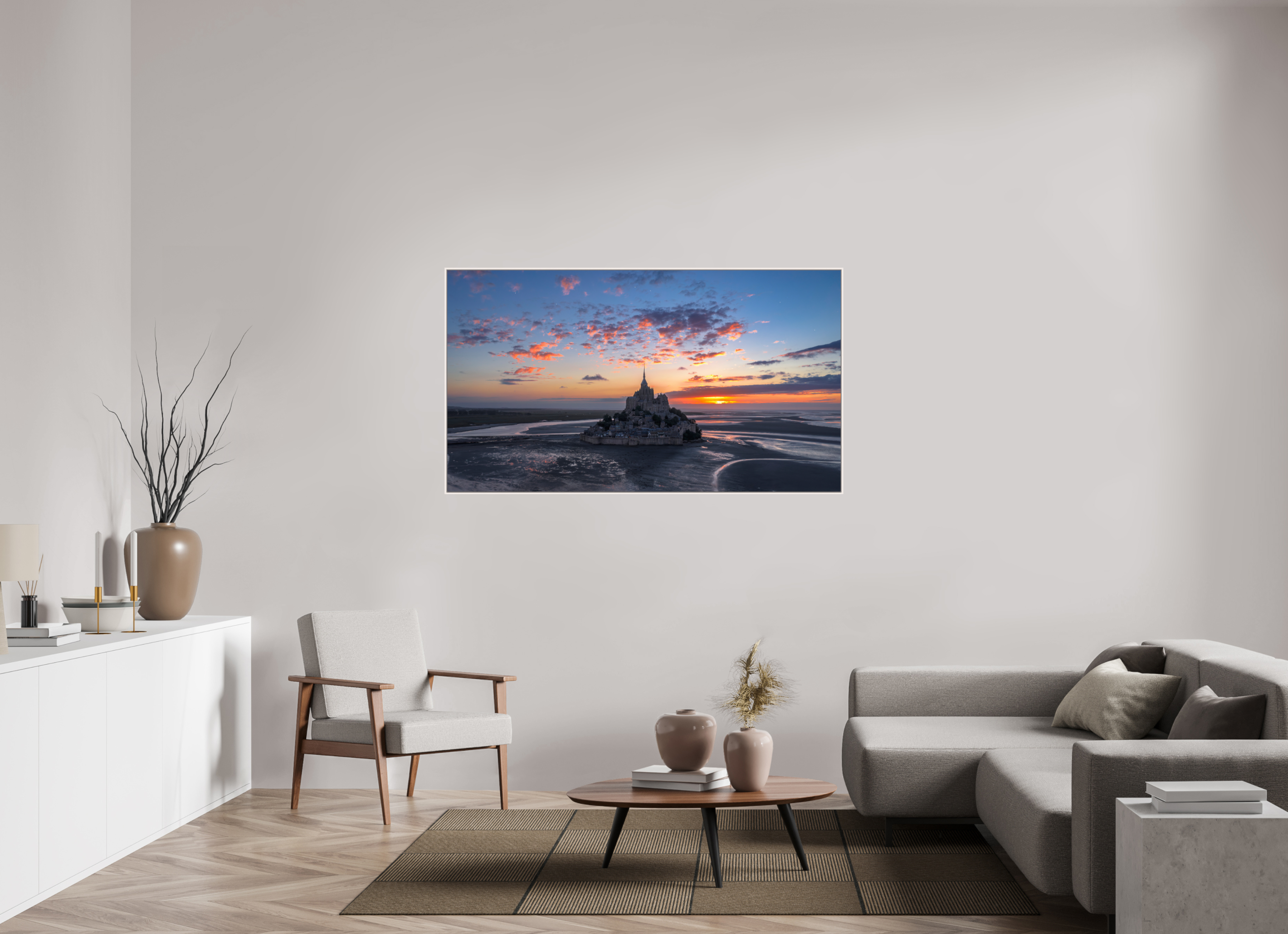 160 x 90 cm, sous plexi mont st Michel